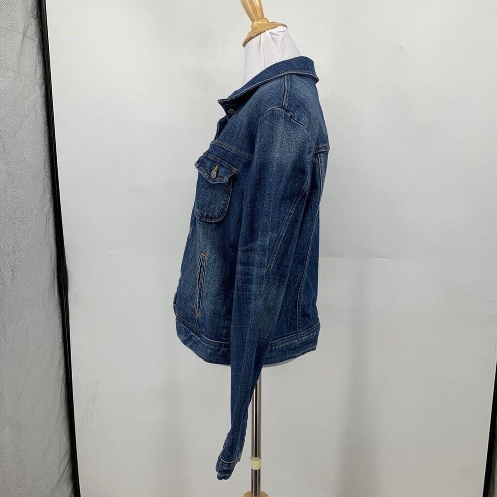 J. Crew Jacket Women M Medium Denim Trucker Long Sleeve Flap Pockets Jean - Picture 5 of 11